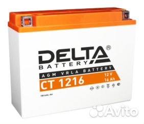 Аккумулятор 16Ач. Delta CT1216 AGM YB16AL-A4