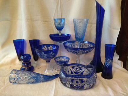 Разные предметы - кобальт. Винтаж