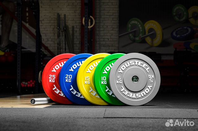 Диски каучуковые YouSteel цветные 5-25 кг