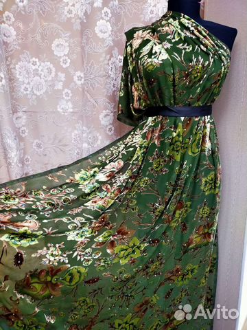 Ткань шелк панбархат натур 02