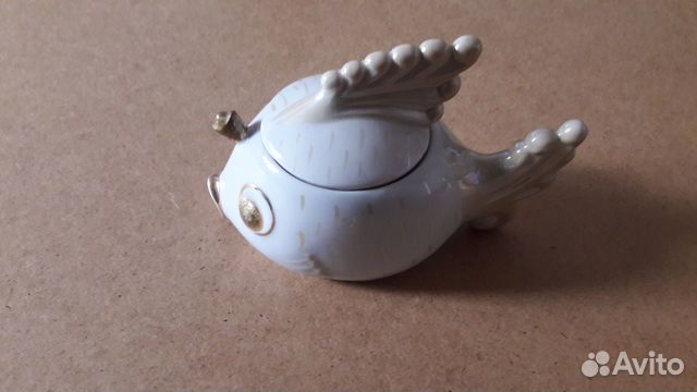 Фарфоровая рыбка СССР.Шкатулка.Икорница