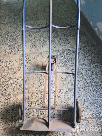 Тележка для баллонов, двойная, с доп колесом