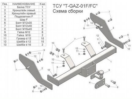 Фаркоп газ ГАЗель 2705 1994-2023