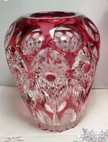 Ваза для цветов хрусталь цветной хрусталь