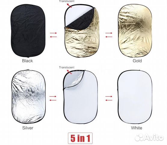 Отражатель 5в1 овальный 60x90см Лайт-диск