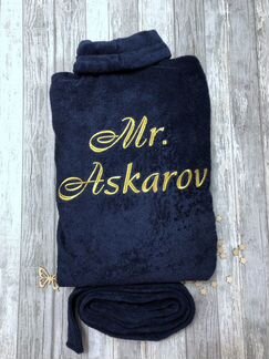Махровый именной халат