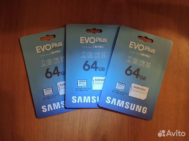 Флешка MicroSD 64 Gb Samsung EVO Plus. Оригинал