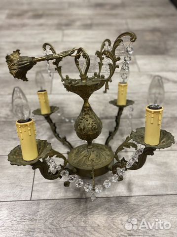 Винтажная люстра из бронзы
