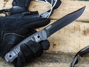 Туристический нож enzo AUS-8 black titanium