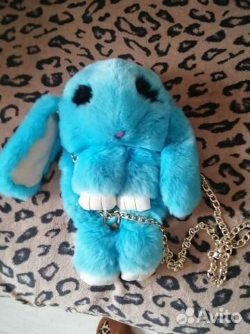 Меховая сумочка детская Зайка