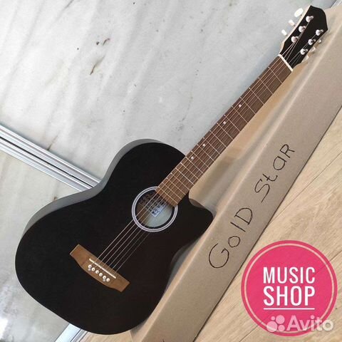 Гитара новая акустическая широкий гриф