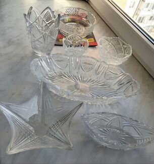 Вазы хрустальные, для фруктов, конфет