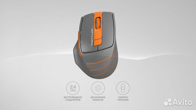 Мышь беспроводная A4Tech FG30S оранж