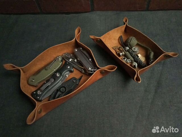 Кожаная тарелка для мелочей