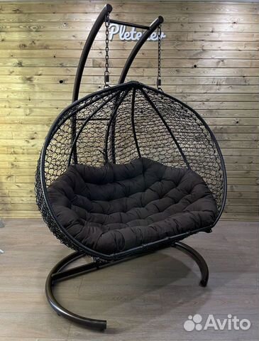 Кресло подвесное плетеное двухместное