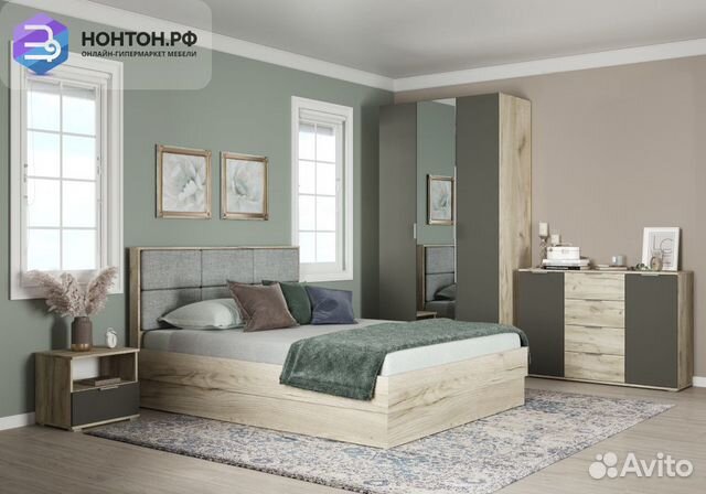 Спальня Венеция дуб серый крафт / графит
