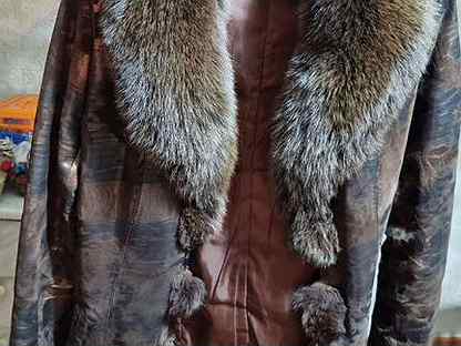 Куртка кожаная женская 46 размер с мехом