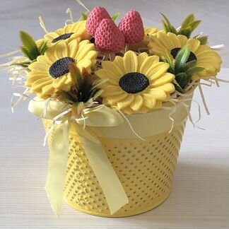 Шоколадные подсолнухи, розы, пионы