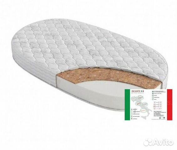 Матрас в кроватку Incanto uomo OHC 125х75 (овал, х