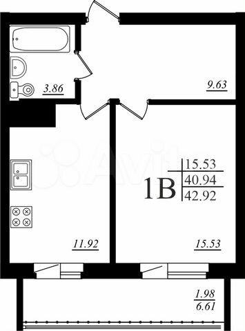 1-к. квартира, 42,4 м², 14/19 эт.