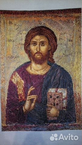 Вышивка ручная работа Христос Вседержитель
