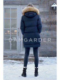 Пуховик женский новый с лентами на карманах