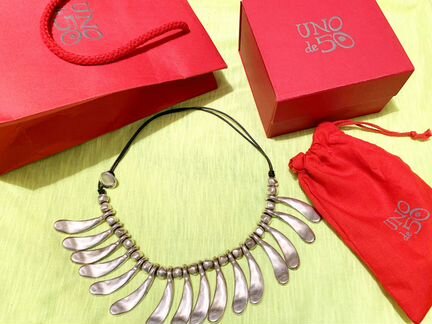 Колье UNOde50 испанское ожерелье покрытое серебро