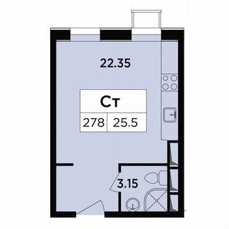 Апартаменты-студия, 25.5 м², 12/18 эт.