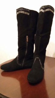 Замшевые сапоги по колено