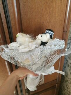 Свадебный букет мишки