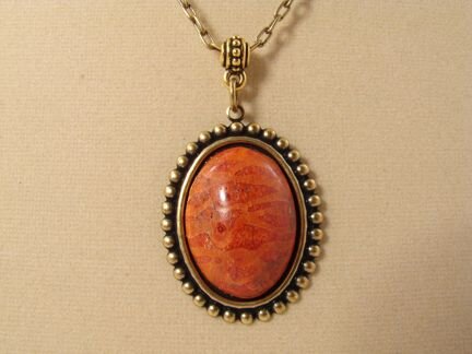 Подвеска Огненный коралл (18х25мм)