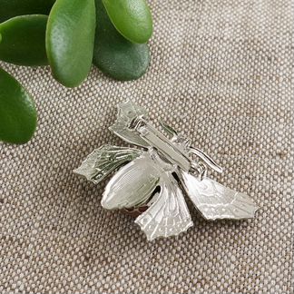 Брошь Бабочка Яшма Мукаит пыльная роза марсала