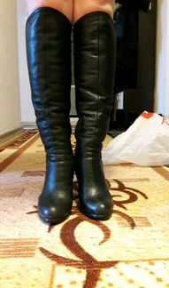 Кожаные зимние сапоги