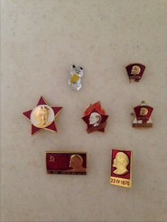 Значки разные, с изображением Ленина