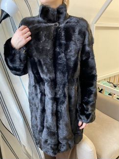 Шуба норковая чёрная 42-44