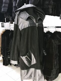 Кожаный кардиган
