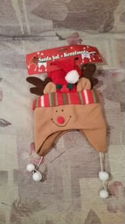 Новогодняя шапочка для малыша, р.44-46 (новая)