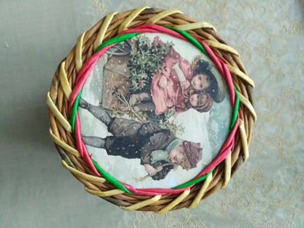 Плетение из бумажной лозы на подарки