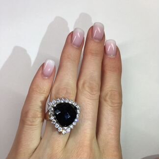 Кольцо дизайнерское серебро 925, р 16,5