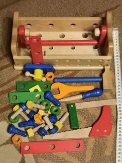 Набор деревянный стол-яшик с интрументами