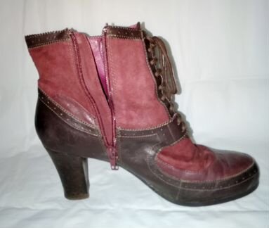 Красивые бордовые ботильоны, размер 40