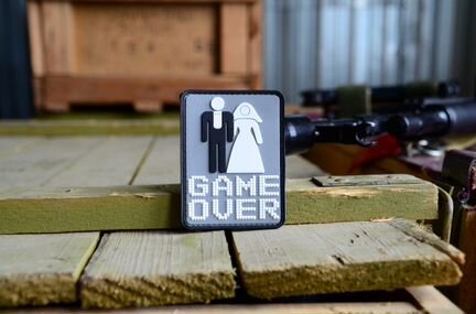 Game Over пвх патч, нашивка с липучкой