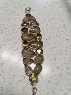 Серебряный браслет с натуральными камнями