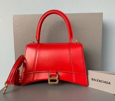 Мини сумка Balenciaga Hourglass красная