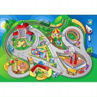 Коврик-пазл Городские улицы 60х90 1Toy
