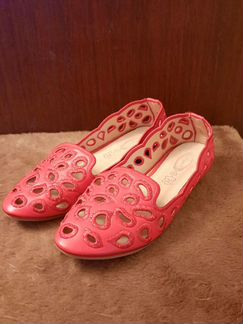 Балетки красные летние