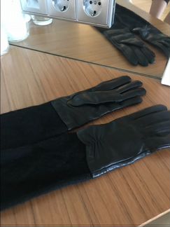 Новые кожанные длинные перчатки Терволина