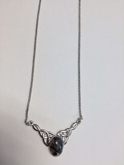 Колье из серебра 925 пробы с агатом