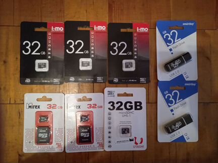Новые 32 Gb micro SD и USB флешкарты