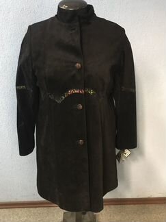 Кожаное женское пальто